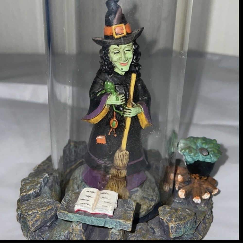 Yankee candle Halloween witch candle holder glass display Halloween decor Rare